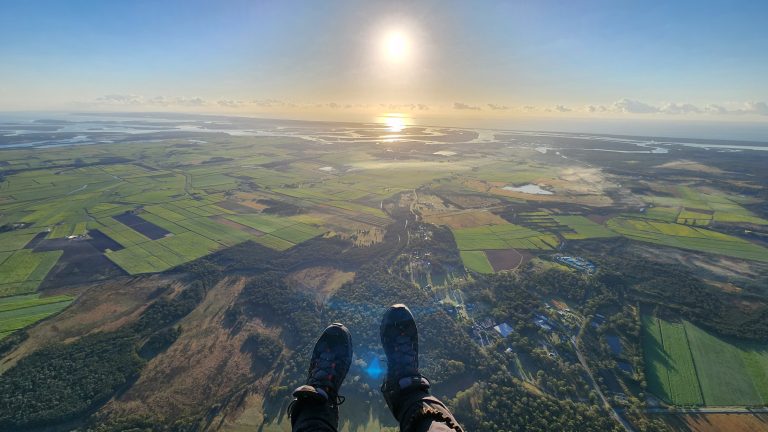 paramotoring around the Wedge at Jacobs Well