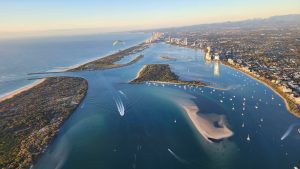 flying down gold coast broadwater